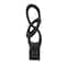 20" Black Polystone Abstract Intertwined Loop Sculpture with Block Base